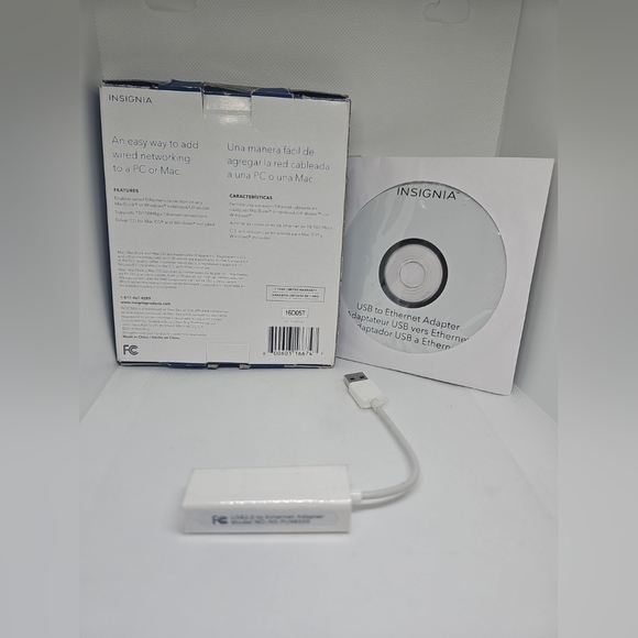 USB to Ethernet Adapter For Mac or PC #16D05T NS-PU98505 Insignia - Picture 2 of 5